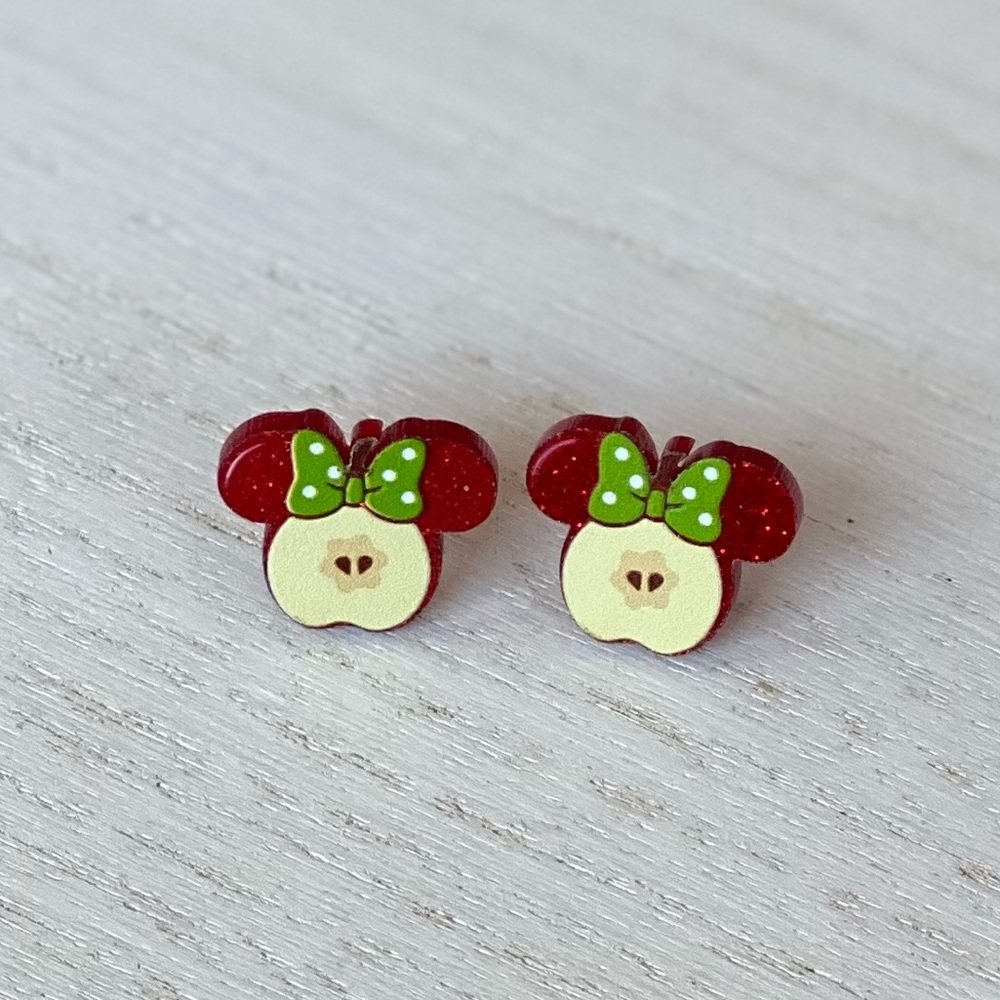New Acrylic Minnie apple earrings